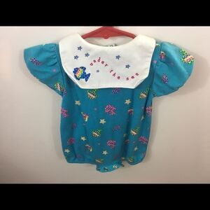 Simply Basic Infant Girls Onesie 0-3 mo  Blue NWOT